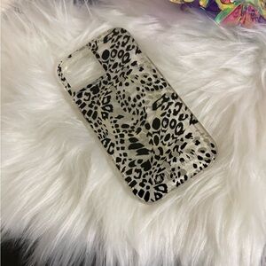 Leopard Print Phone Case - Black and Gray